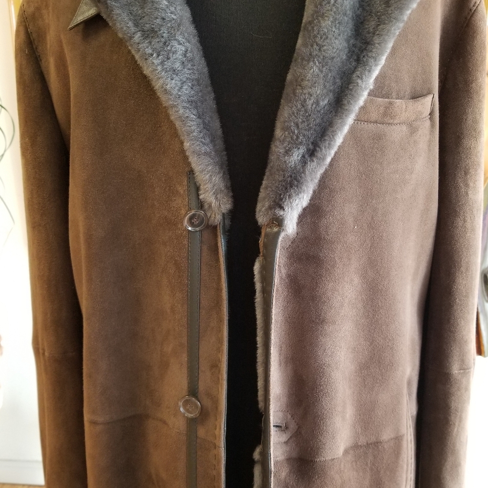 Sinclair Men's Shearling Jacket Made In Italy - Picture 6 of 9